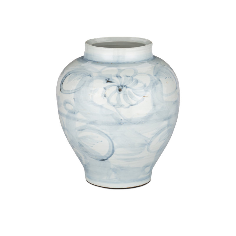 Ming-Style Countryside Large Preserve Pot, 10.25" H x 9" W x 9" D