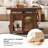 Brown Vintage Solid Rubberwood Coffee Table with Wheels, Foldable Height‑Adjustable Tabletop