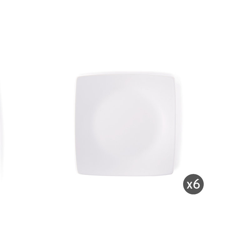 Excelsa Eclipse Set Of 6 Dessert Plates, White