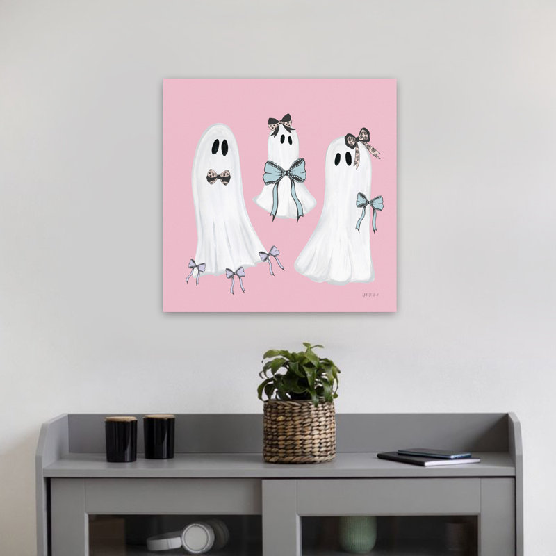 Coquette fantômes pastel, art contemporain, H 18 po x l 18 po
