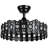 17.8" 7-Blade Glam Crystal Black Metal Cage Ceiling Fan with Light, Reversible DC Motor, Remote Control, Height Adjustable