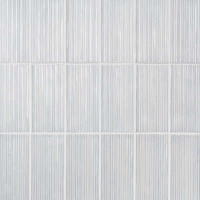 Nabi Subway Arctic Blue 4.5X9 Fluted Ridged Crackled Glossy Glass Tile