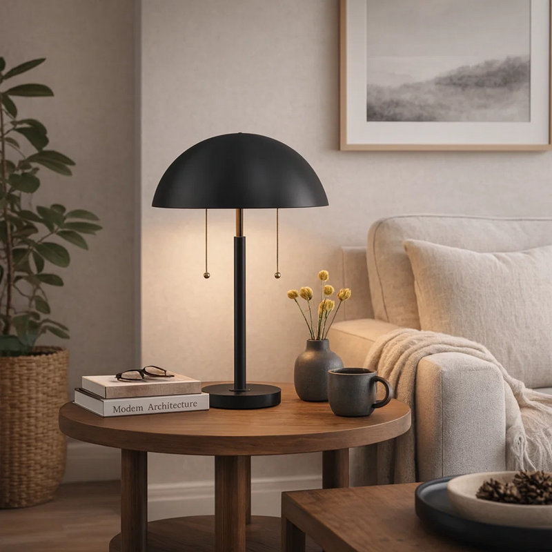 Lighting, 20"h, Table Lamp, Metal, Contemporary, Black, Black