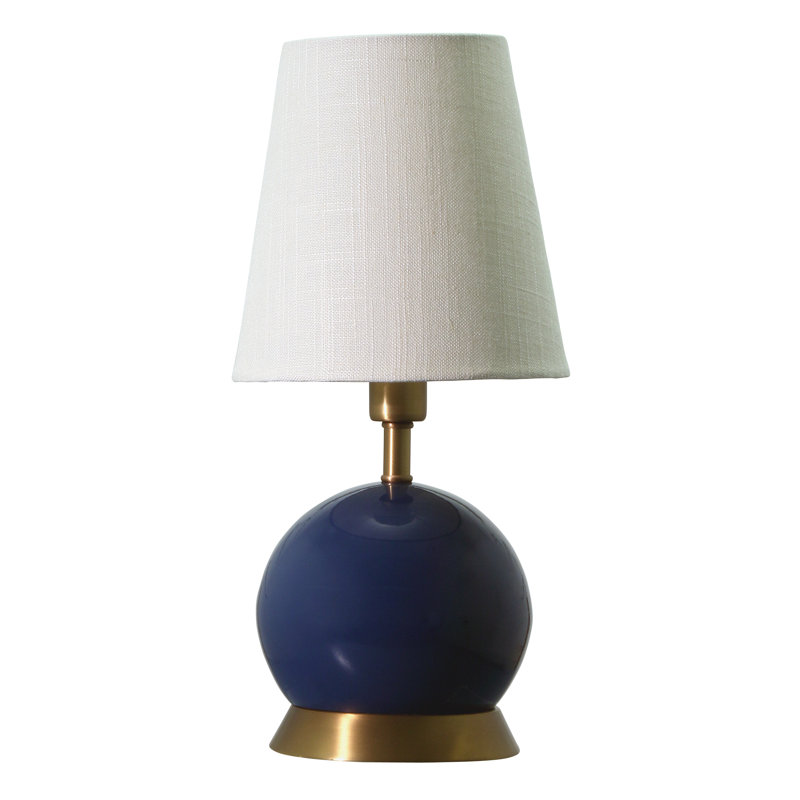 Lampe de table 12" Buhl, Bleu marine / laiton vieilli