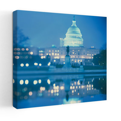 Government Building Lit Up At Night Capitol Building Washington Dc Usa Abstract Contemporary Architecture Urban Art