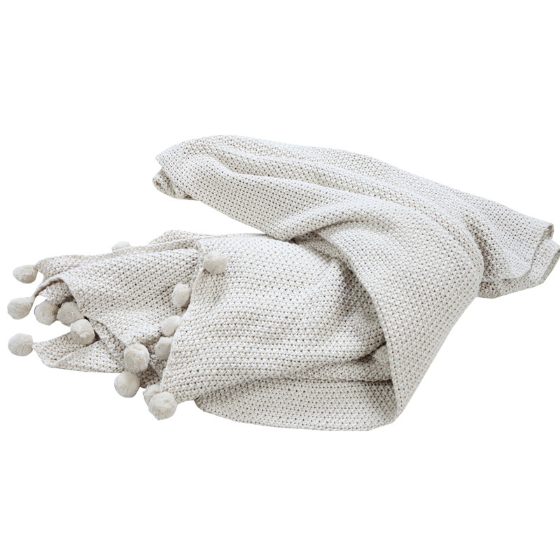 Knitted Throw Blanket, Oatmeal