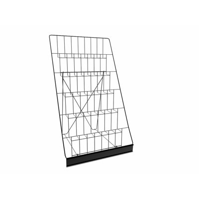 Présentoir en métal à 6 niveaux 18 po pour plateau de table, tablettes ouvertes 2,5 po, avec en-tête - 119352