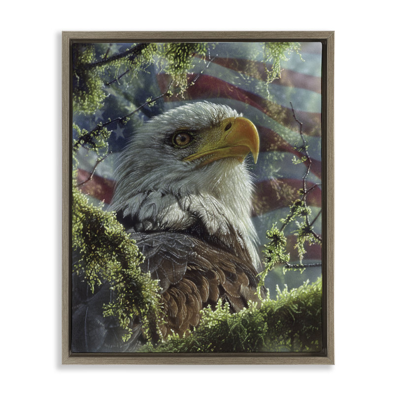 High & Mighty America Floating Frame, design by Collin Bogle, 21" H x 17" W, Montalcino Elm Floater Frame