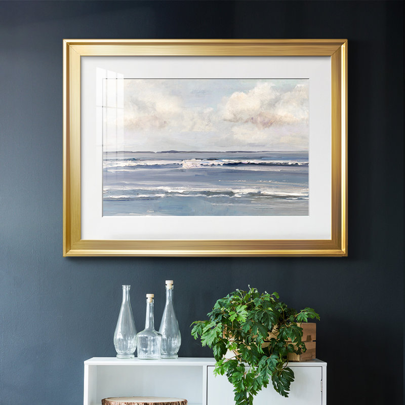 Serene Seascape, reproduction d'art encadrée, Or, H 19 po x l 27 po x P 1,5 po