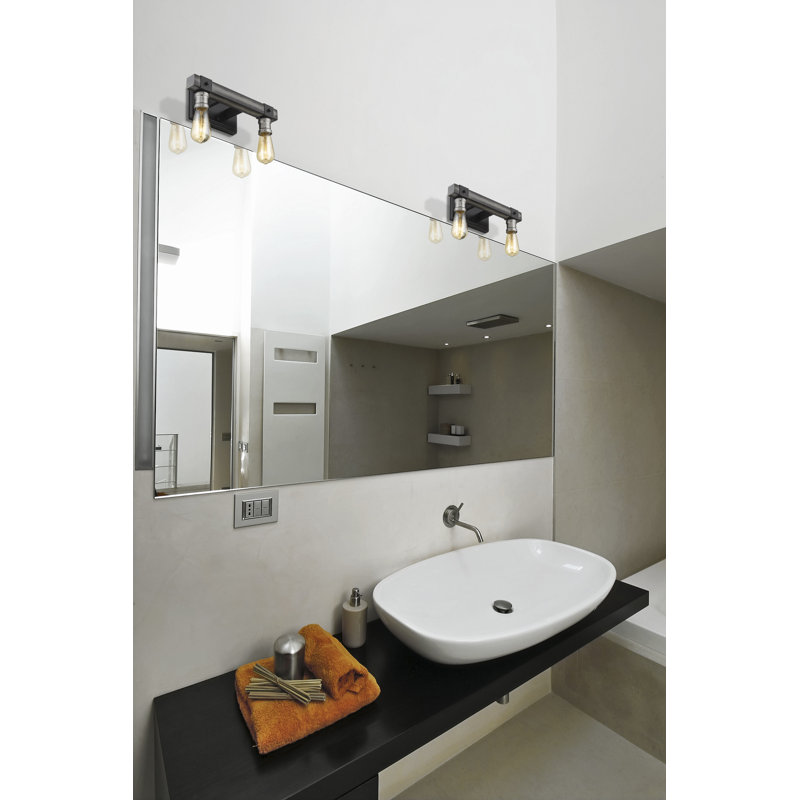 Éclairage pour salle de bain 2 lumières Charles, Bois de grange cendré