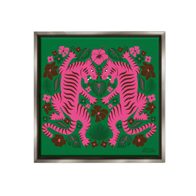 "Motif de tigres tropicaux" par Carrie Cantwell sur toile