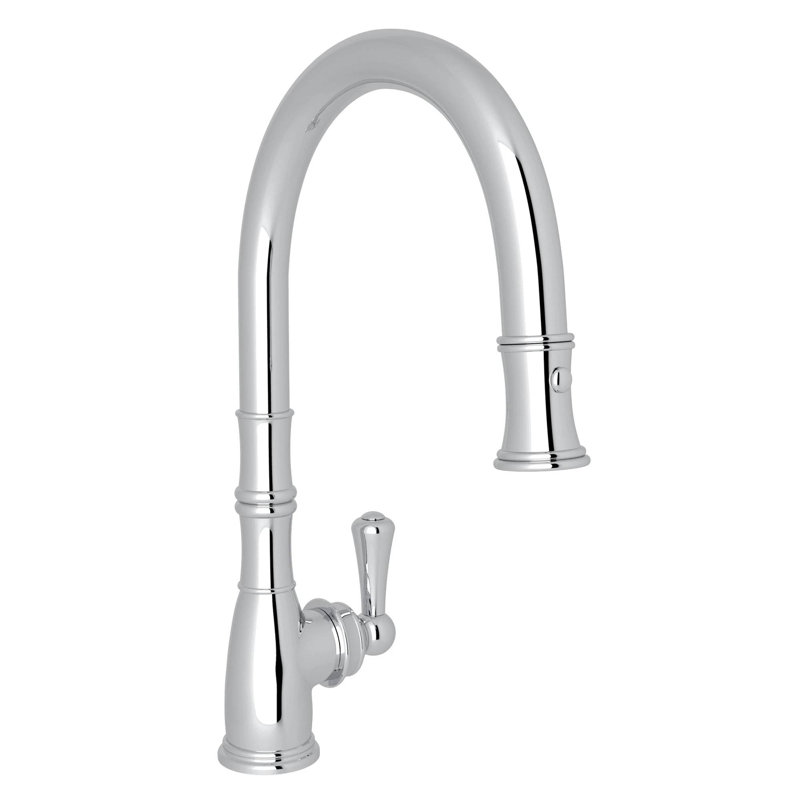 Georgian Era Pull-Down Kitchen Faucet, Polished Chrome