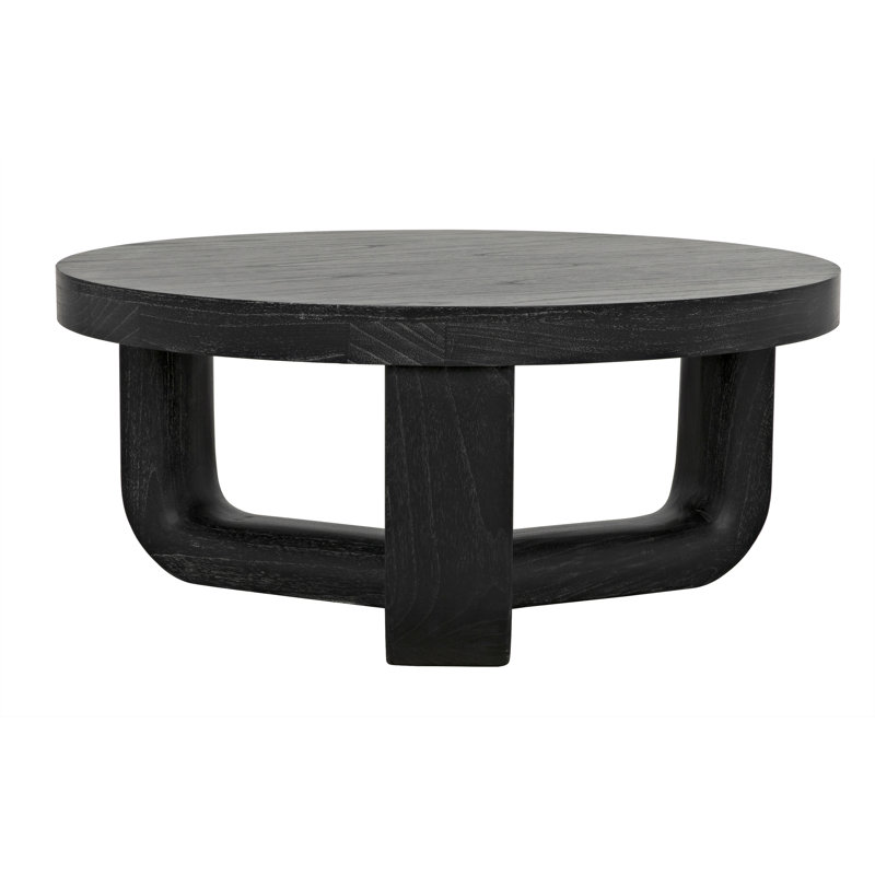 Joel Solid Wood Coffee Table, Cinder Black