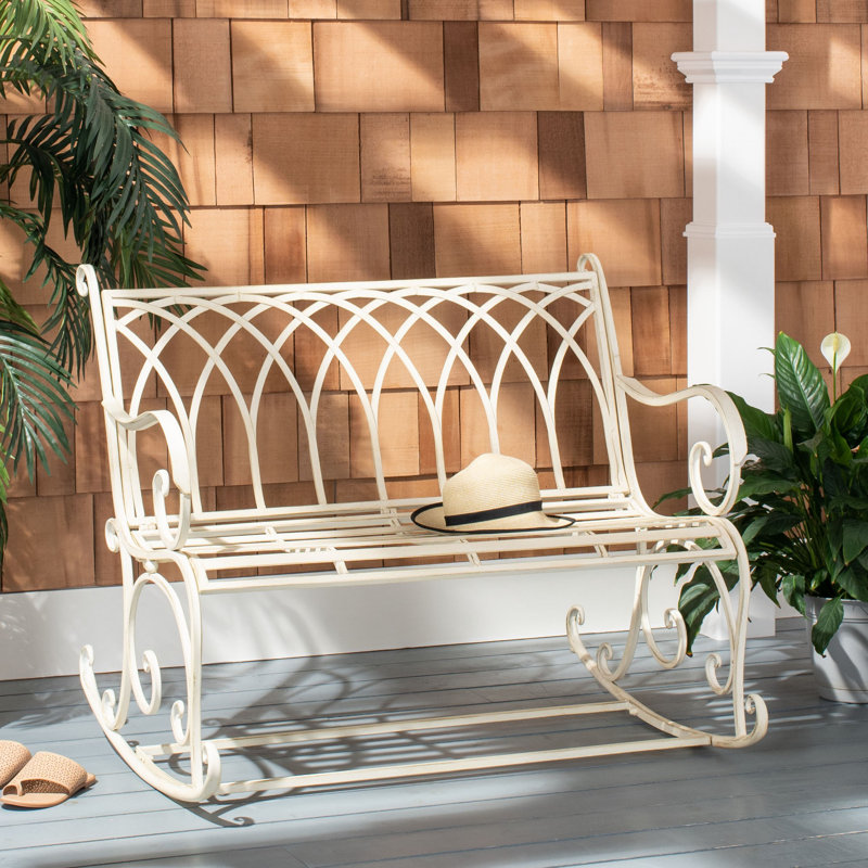 Banc de jardin en fer Baptista, Blanc perle