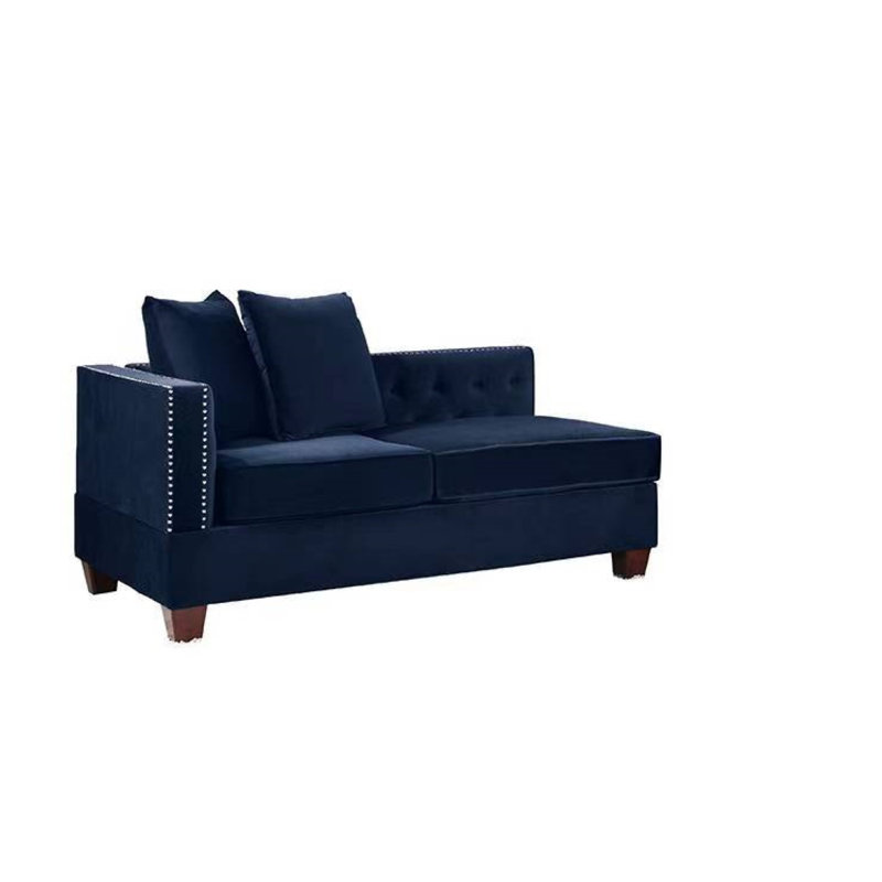 Chaise longue Amsah, Velours indigo