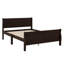 Structure de lit plateforme double, structure de lit plateforme en bois avec tête de lit, support à lattes de bois-358827976