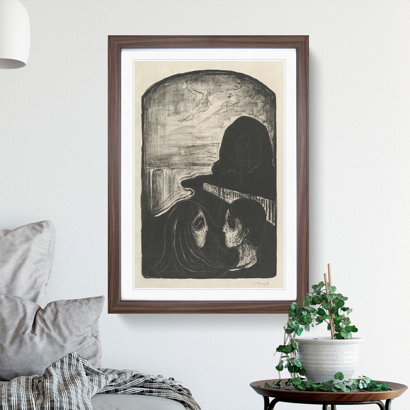 Attraction I by Edvard Munch - Picture Frame Painting, 65cm H x 48cm W x 2cm D, Walnut Framed