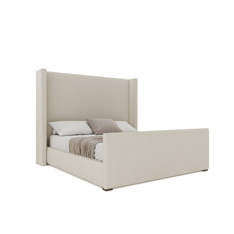 Lit de pied de lit Aylet Luxe, Blanc cassé, King