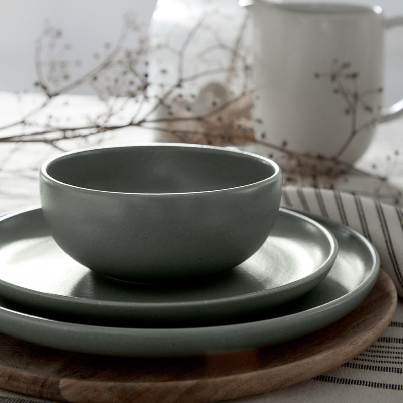 Artichoke Green Pacifica 5-Piece Stoneware Dinnerware Set