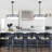 5 - Light 21.57" Dimmable Linen Shaded Drum Chandelier With Cut-Out Design Frame For Kitchen Island Living Dining Rooms Entryway Hallway Foyer-1365495358