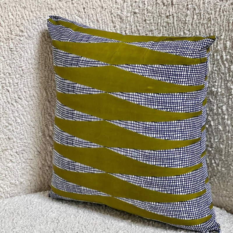 Geometric 100% Cotton Reversible Throw Pillow, 14" x 14"