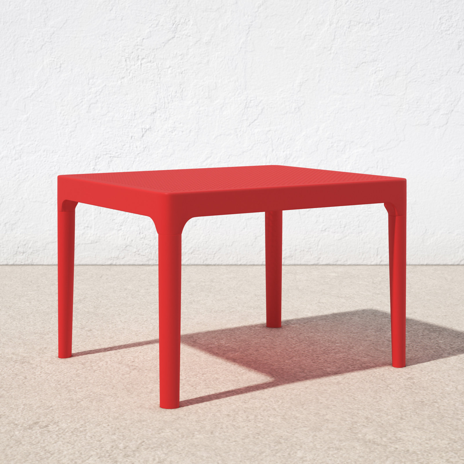 Farrah 23.6'' Plastic / Acrylic Outdoor Coffee Table, Red, 23.6"W x 15.7"H x 19.6"L