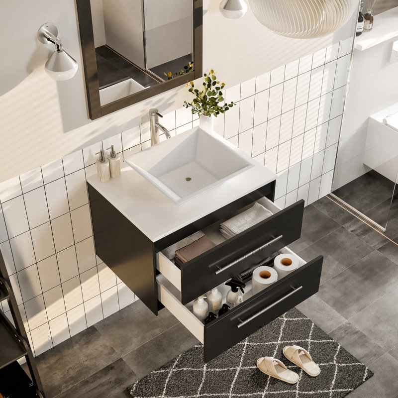 Juarez Modern 24.25" Single Bathroom Vanity, Espresso