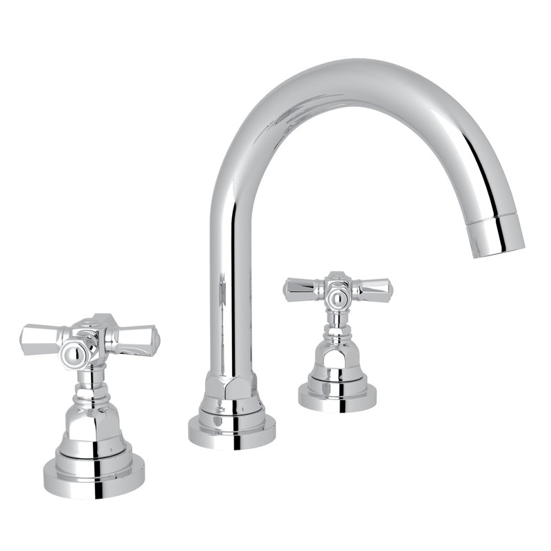 San Giovanni™ Widespread Bathroom Faucet with Drain Assembly, Polished Chrome, Cross Handle