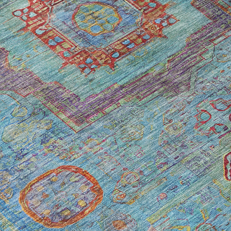 Machine Washable Indoor/Outdoor Jacobus ACN2159 Global Rug, Rectangle 3' x 5'