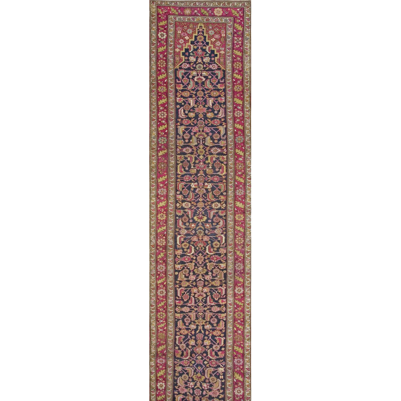 Hand Knotted Wool Area Rug in Blue
