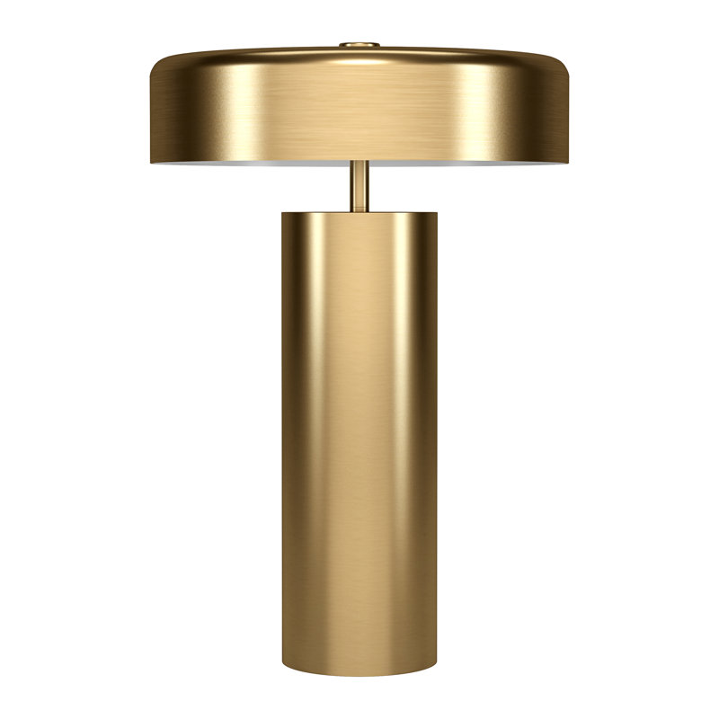 Lampe de table haute 24 po avec abat-jour en métal Denney, Doré, Doré