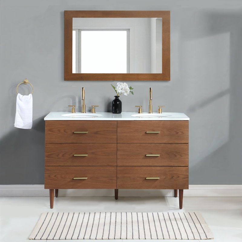 Dondi 54'' Double Bathroom Vanity with Quartz Top