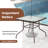 Square Glass Outdoor Dining Table Umbrella Hole , 33.5 " W 33.5 " D