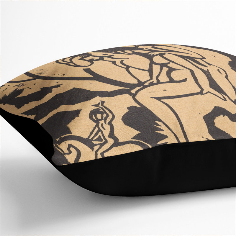 Square Cushion, Black, 55cm H x 55cm W x 20cm D
