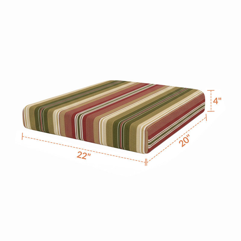 Coussin de remplacement pour repose-pieds d'extérieur Sunbrella, Calista Cabernet rayé