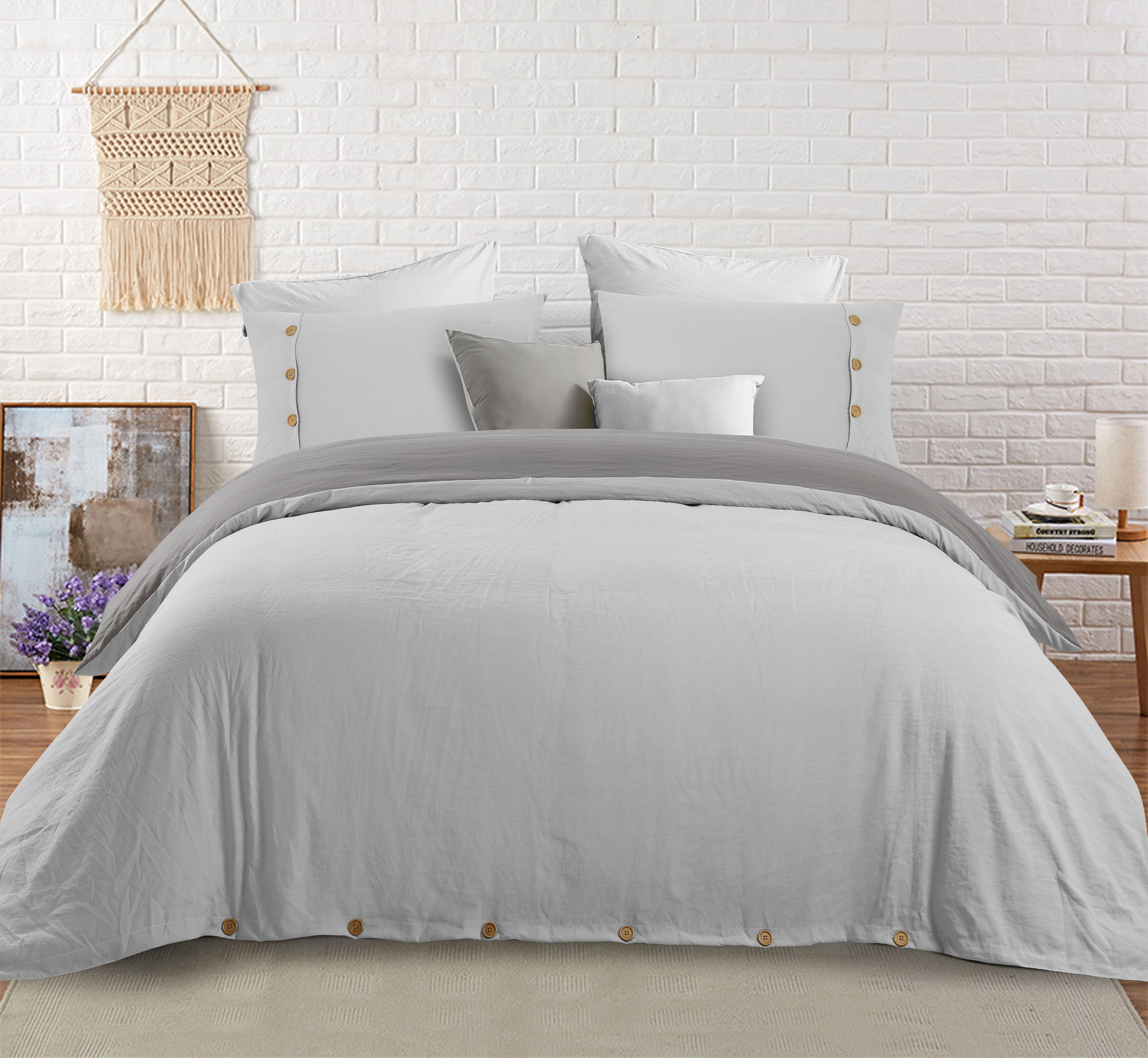 Swift Home Prewashed Microfiber Reversible Duvet Cover Set & Reviews ...