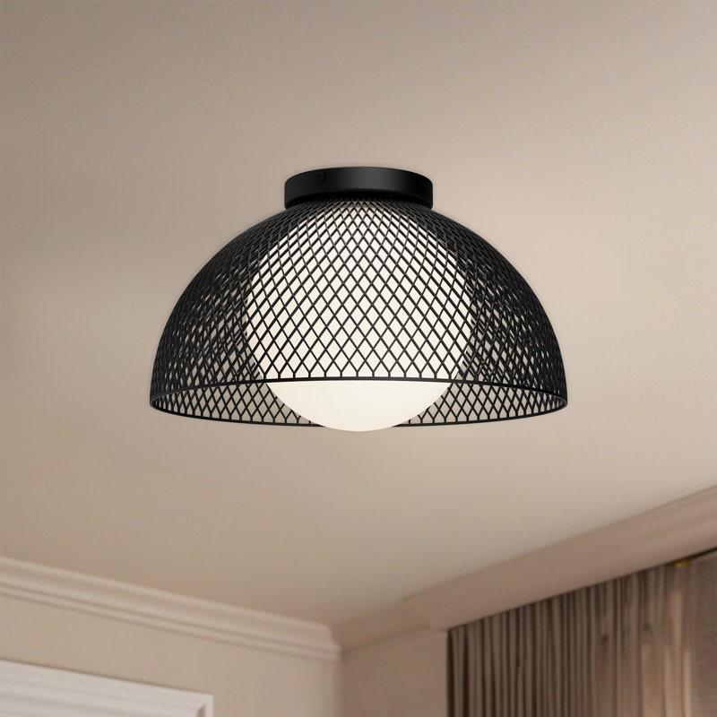 Plafonnier encastré 1 lumière 12,63 po Poet, Noir mat
