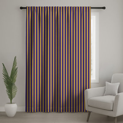Rideaux orange et mauve à rayures, voilages et voilages à rayures - 1 panneau
