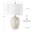 23 po Lampe de table en céramique blanche à 3 voies avec abat-jour tambour-120348337