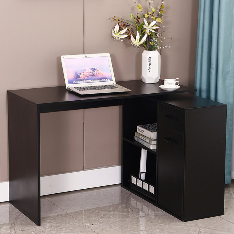 L-Shaped Executive Desk, Black