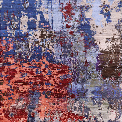 Tapis bleu / orange / beige Bunnlevel