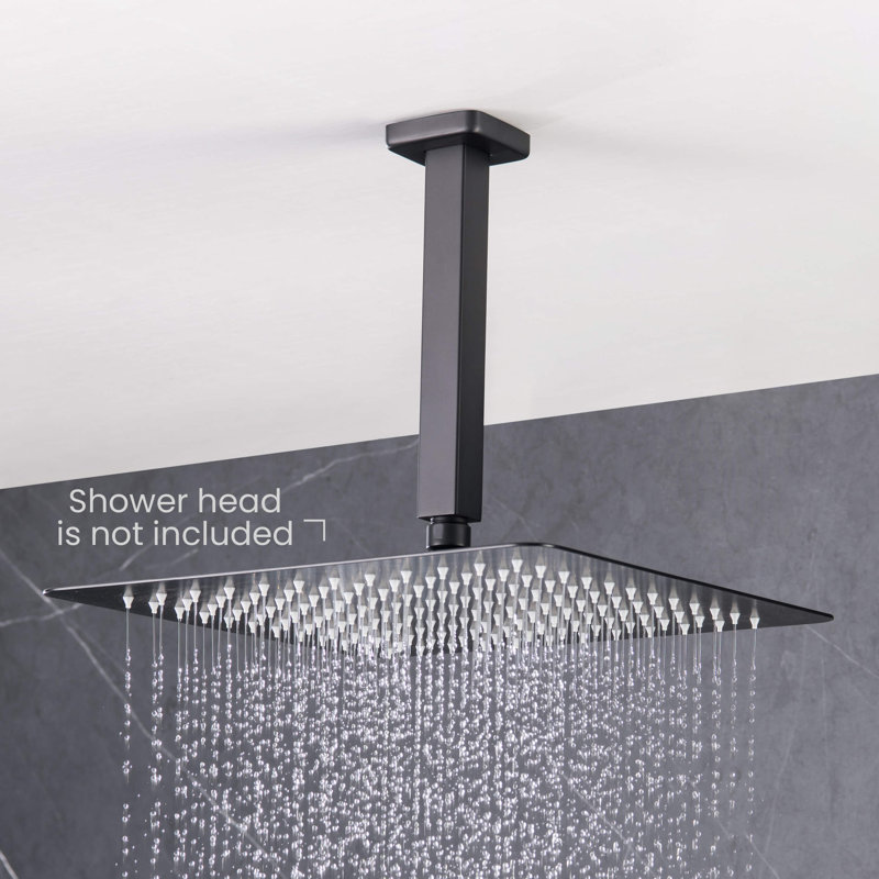 Cube 8" Ceiling Mounted Shower Arm, Matte Black