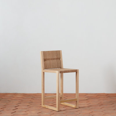 Textura Stool with Solid Wood Frame