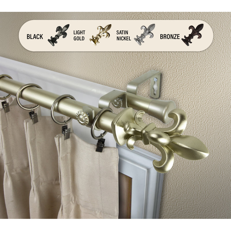 Tringle à rideaux double ajustable 1 po Bello, H 2,25 po x l 120 po x P 6,75 po, Or