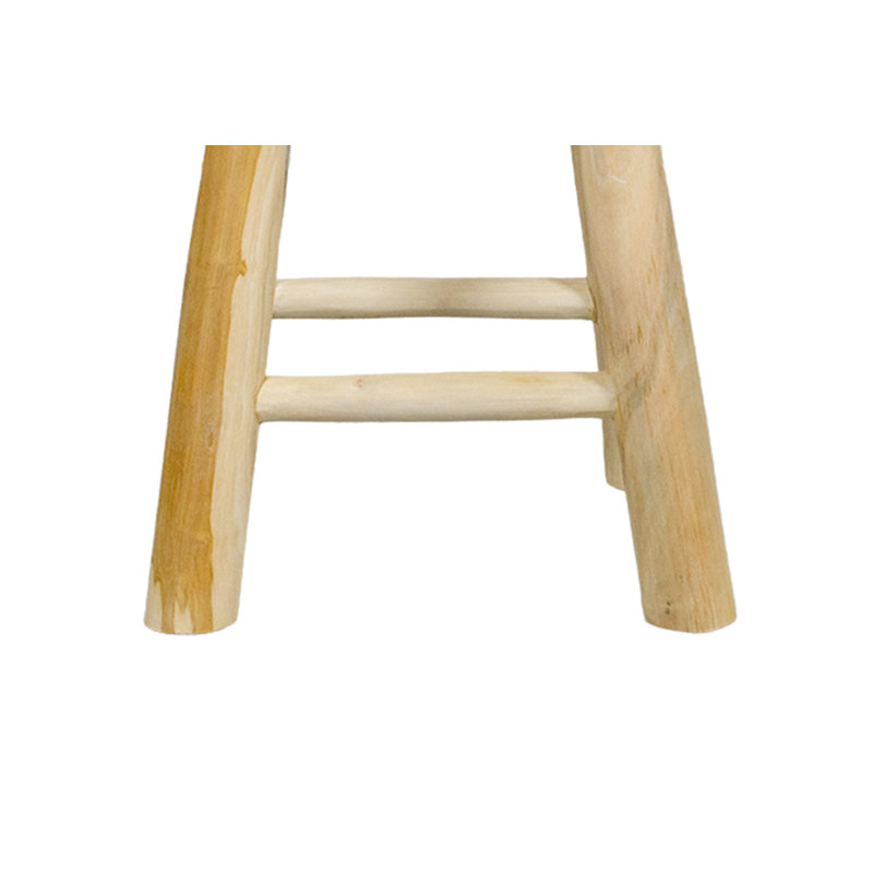Tabouret rond en bois de teck