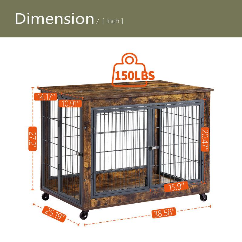 Cage pour chien Furniture, Brun rustique