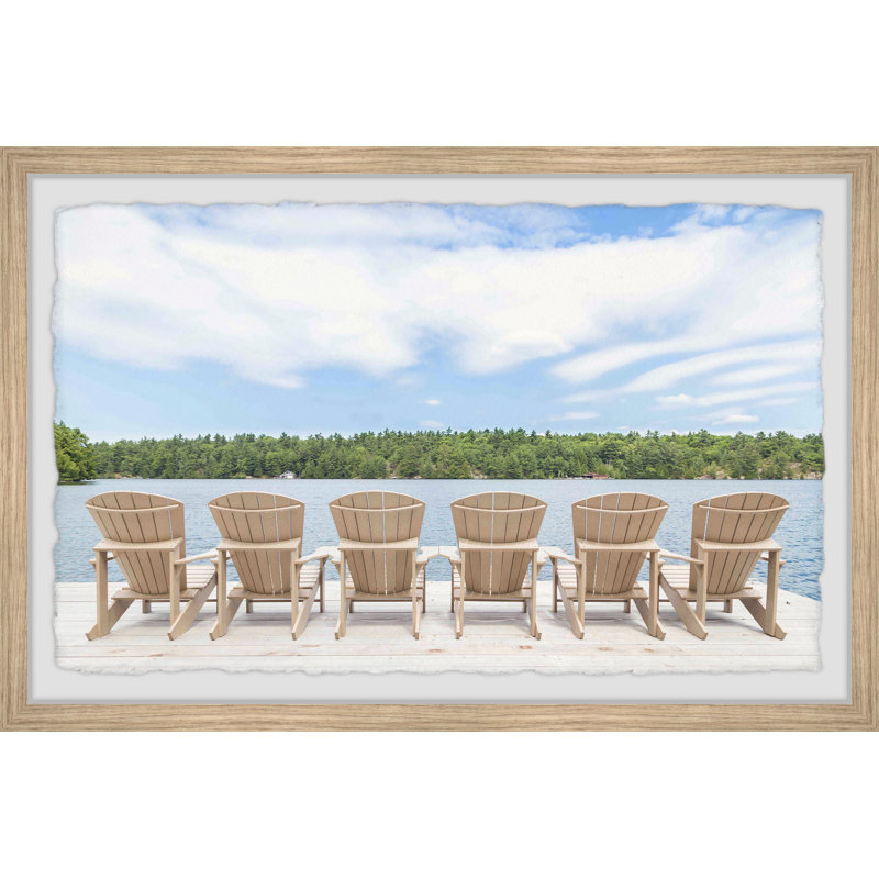Chairs By The Lake by Ansel Adams - Single Picture Frame Painting, 20cm H x 30cm W