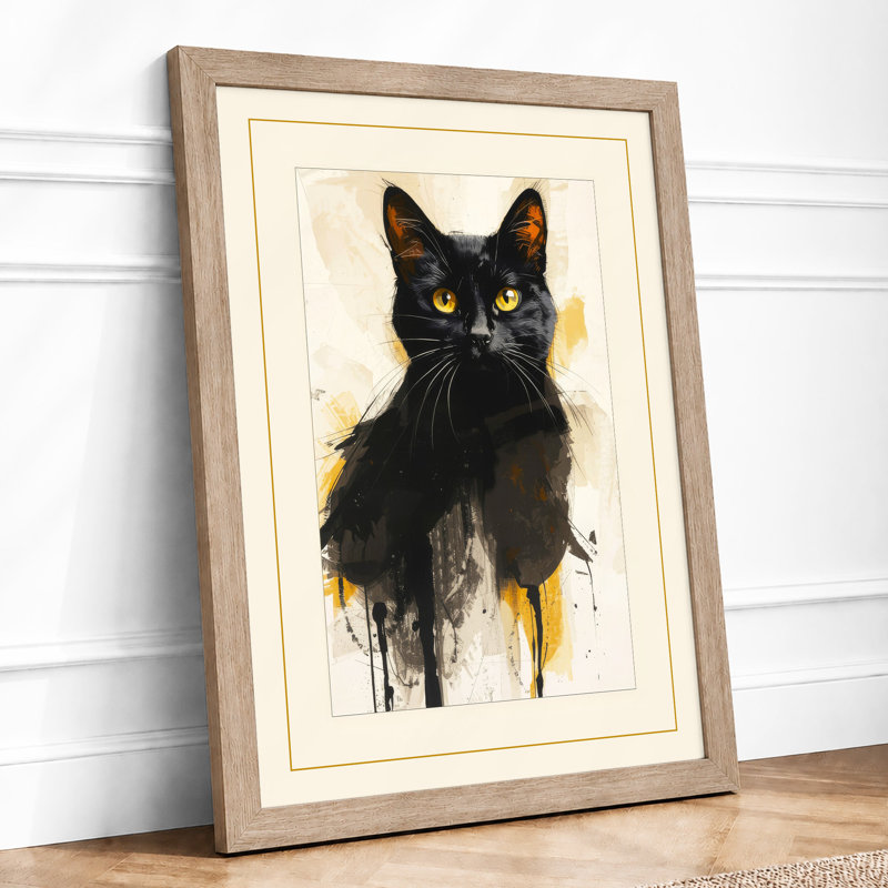 Yellow Eyes Modern - Framed Print, A1 - 84.1 x 59.4 cm, Oak