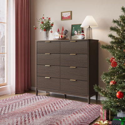 Commode 8 tiroirs avec pieds en bois massif