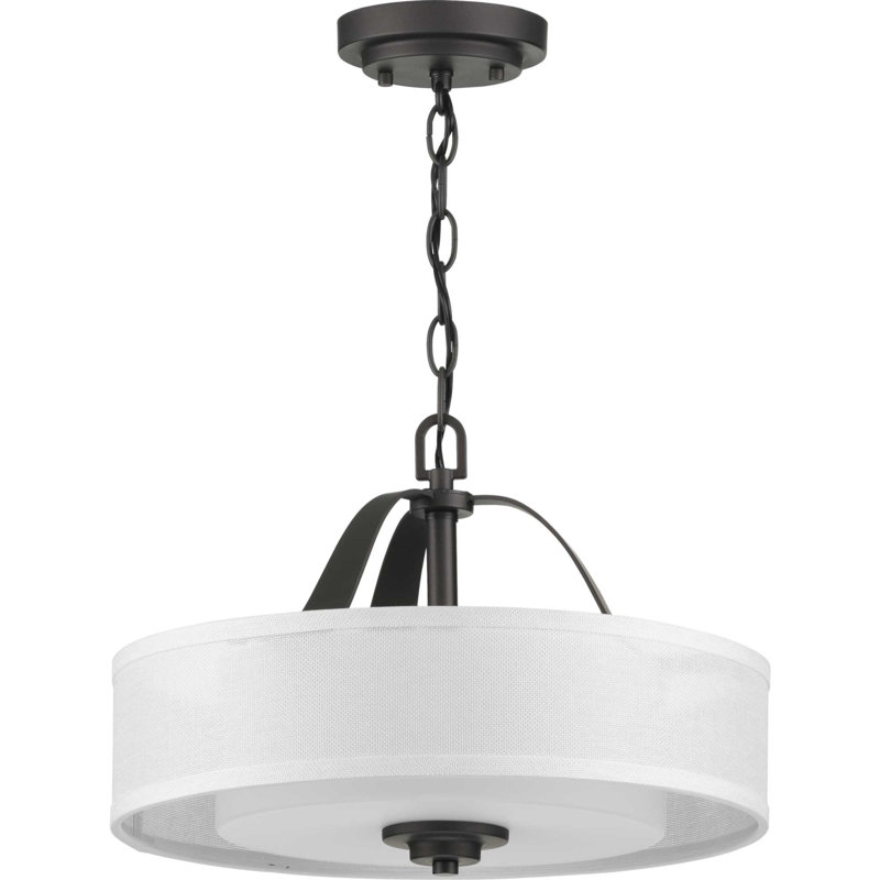 Luminaire suspendu cylindrique unique à 2 lumières Annon, Graphite